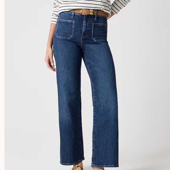 J. Crew Denim - J crew Deep Nightshade Wash Slim wide-leg patch-pocket jean